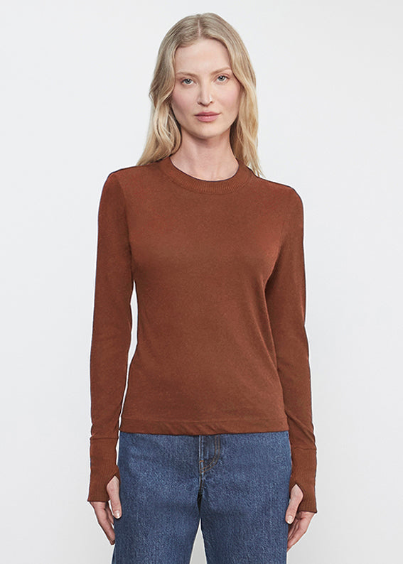 Cashmere Easy Cuffed Crew | Nutmeg