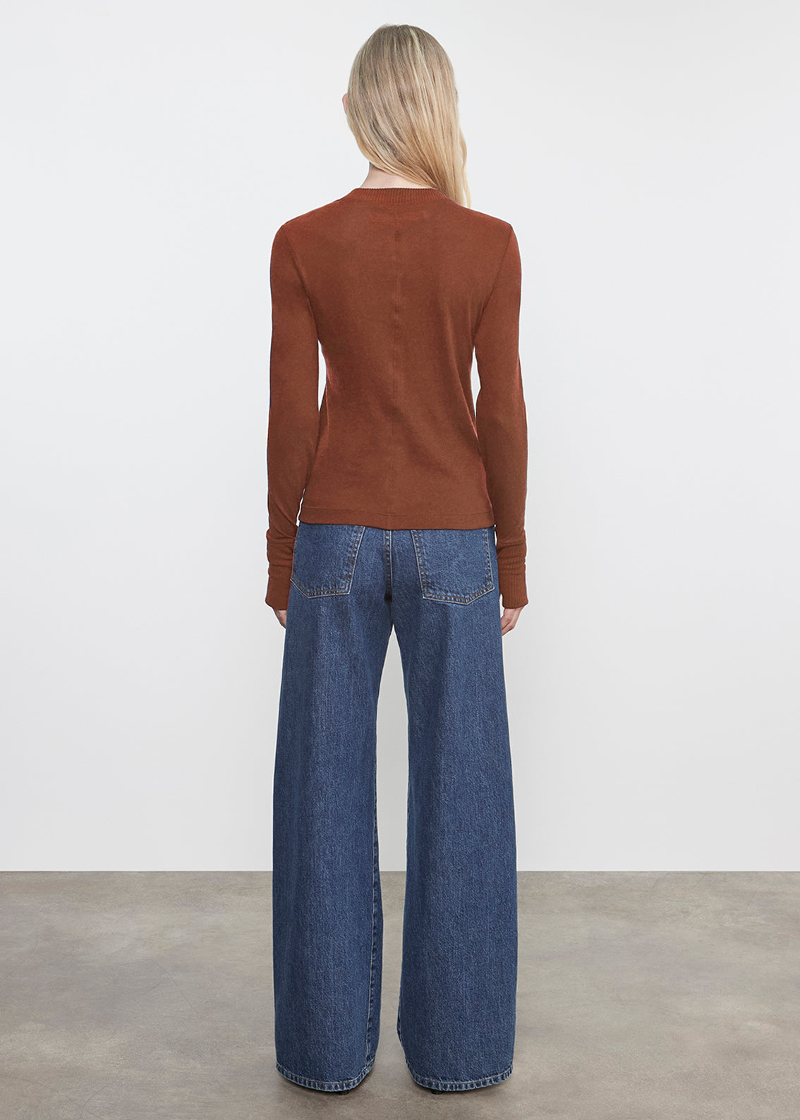 Cashmere Easy Cuffed Crew | Nutmeg