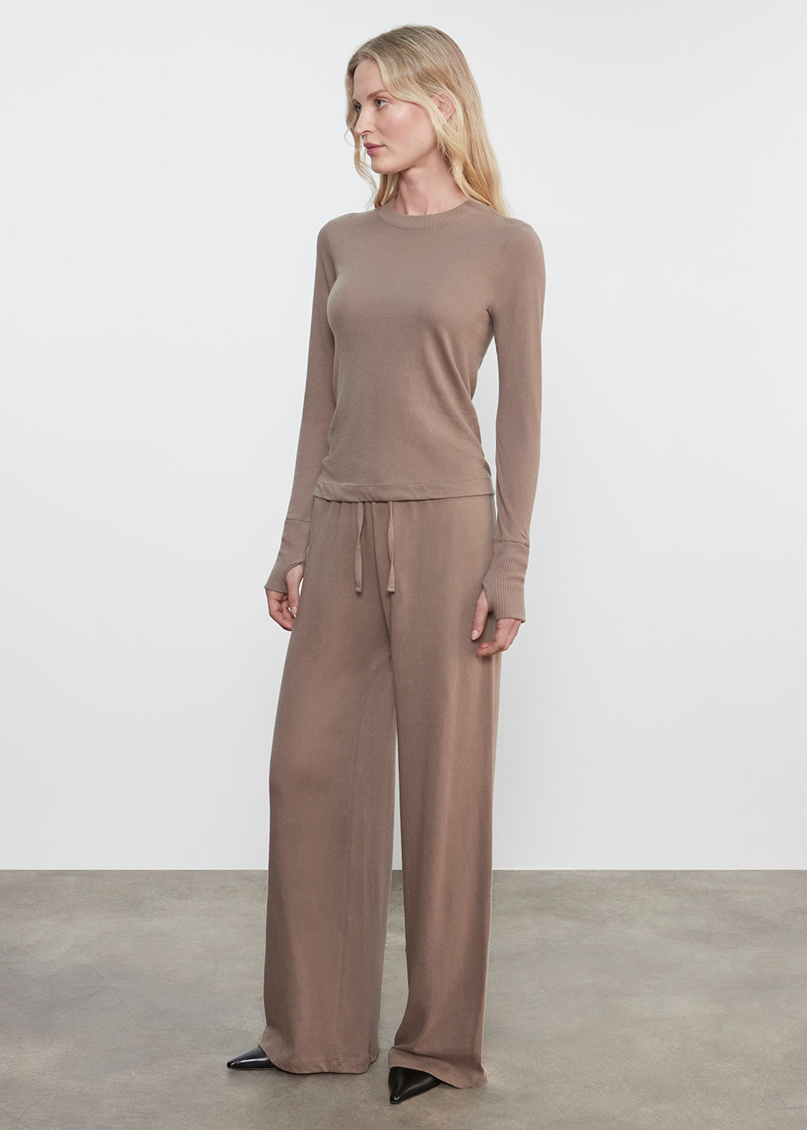 Cashmere Drawcord Pant | Walnut