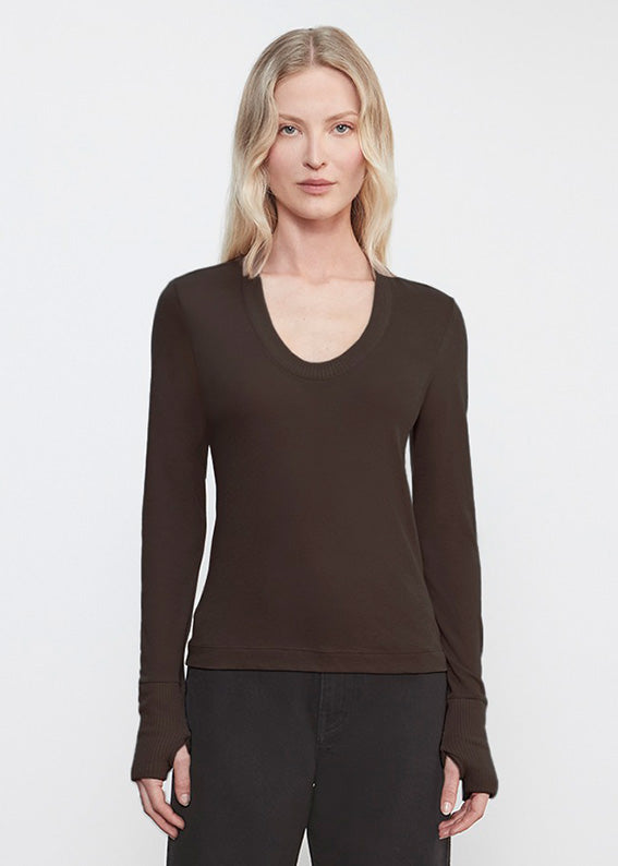 Cashmere Easy Cuffed U | Dark Brown