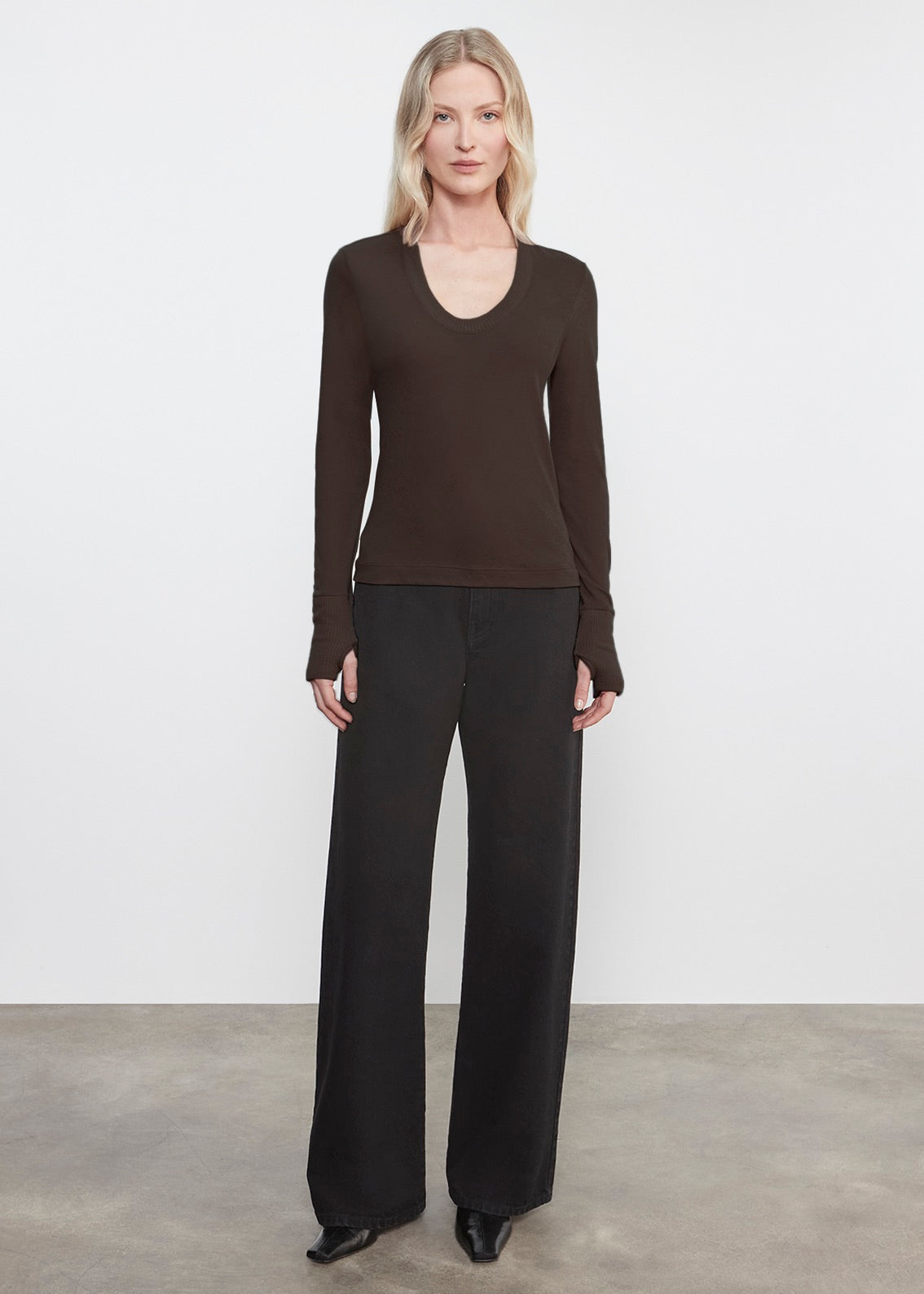 Cashmere Easy Cuffed U | Dark Brown