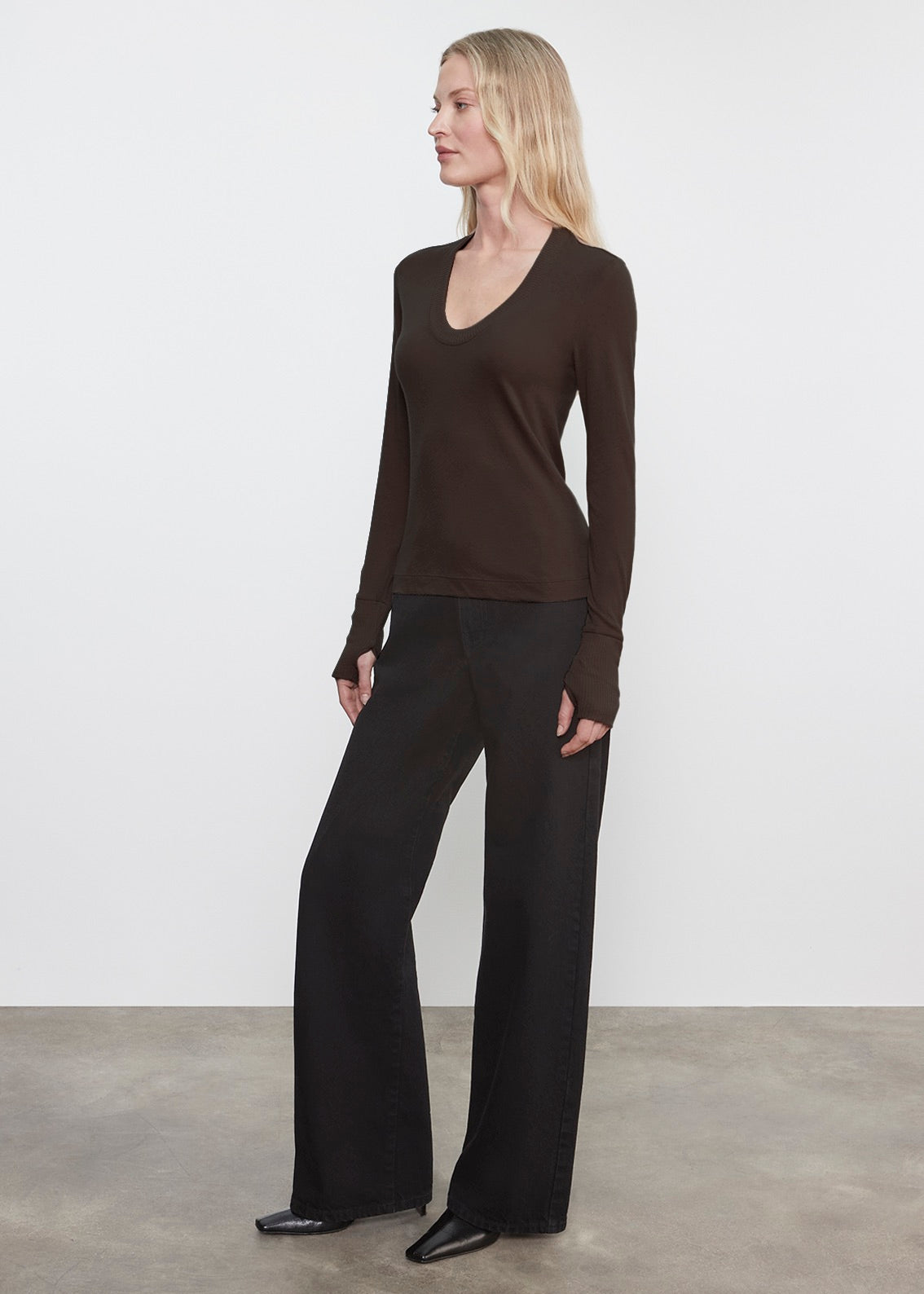 Cashmere Easy Cuffed U | Dark Brown