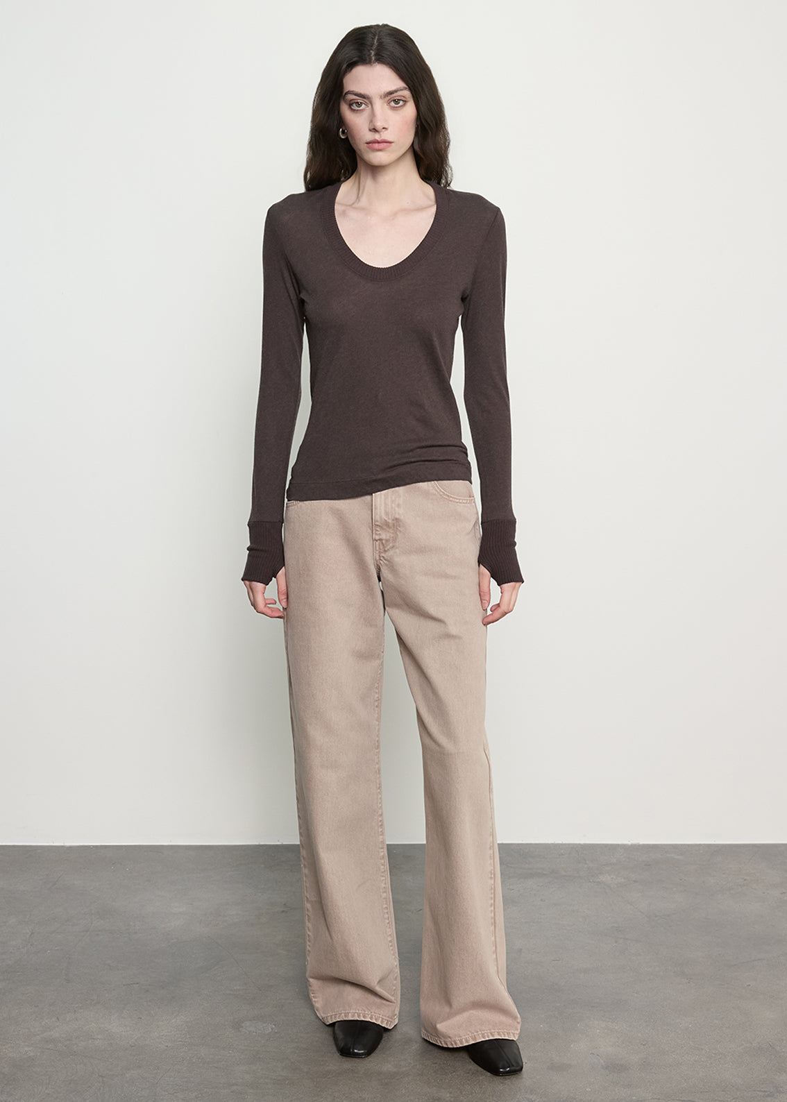 Cashmere Easy Cuffed U | Dark Brown