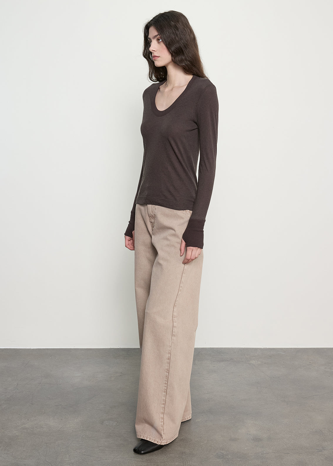 Cashmere Easy Cuffed U | Dark Brown