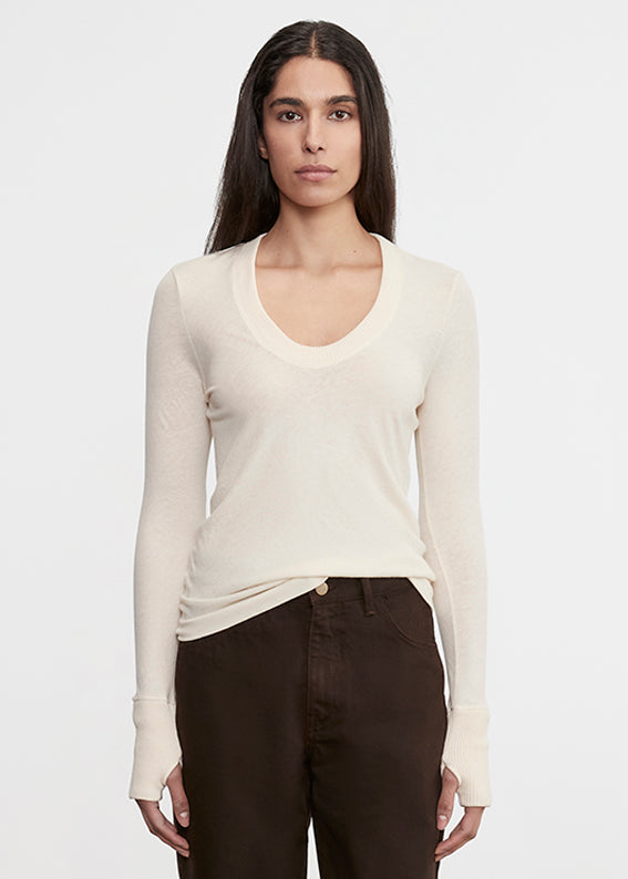 Cashmere Easy Cuffed U | Natural