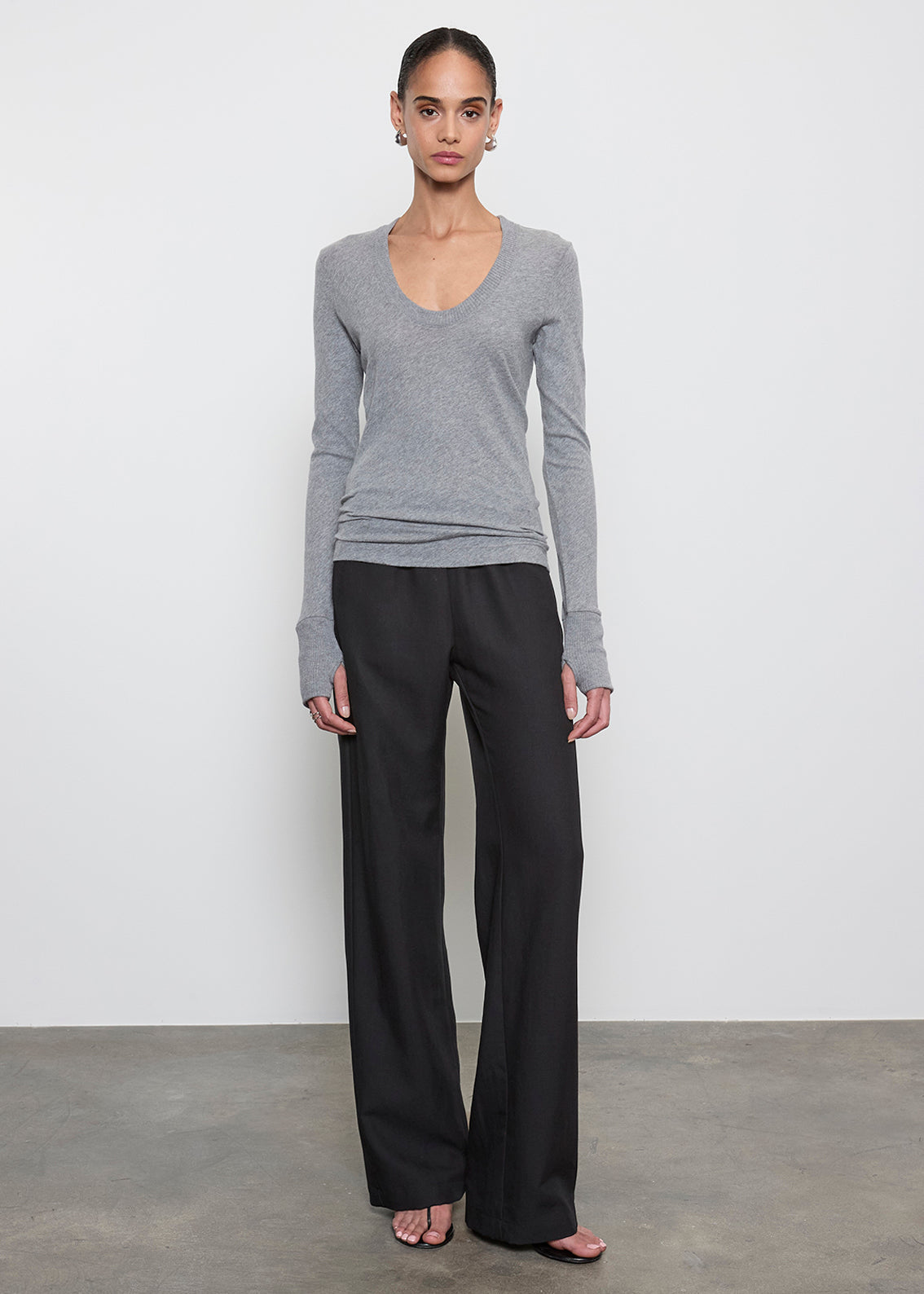 Cashmere Easy Cuffed U | Smoke