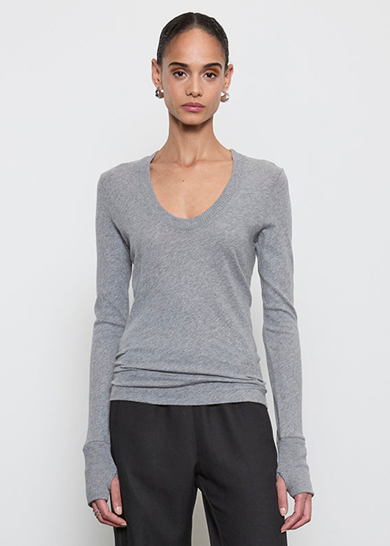 Cashmere Easy Cuffed U | Smoke