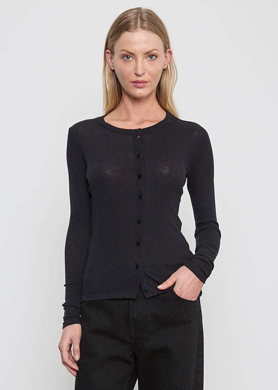 Cashmere L/S Cardigan | Black