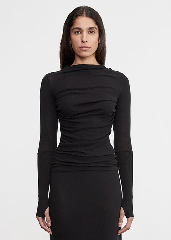 Cashmere Twist Top | Black