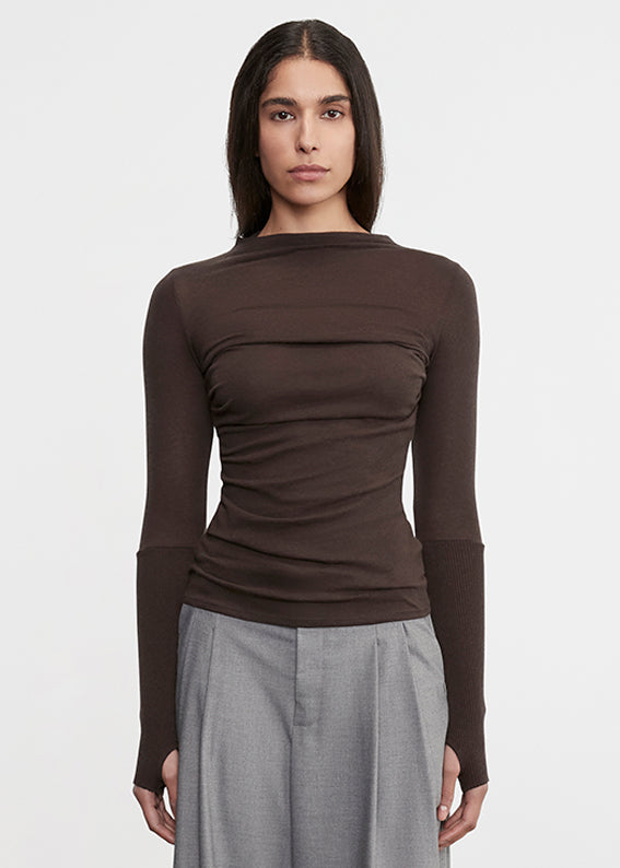 Cashmere Twist Top | Dark Brown
