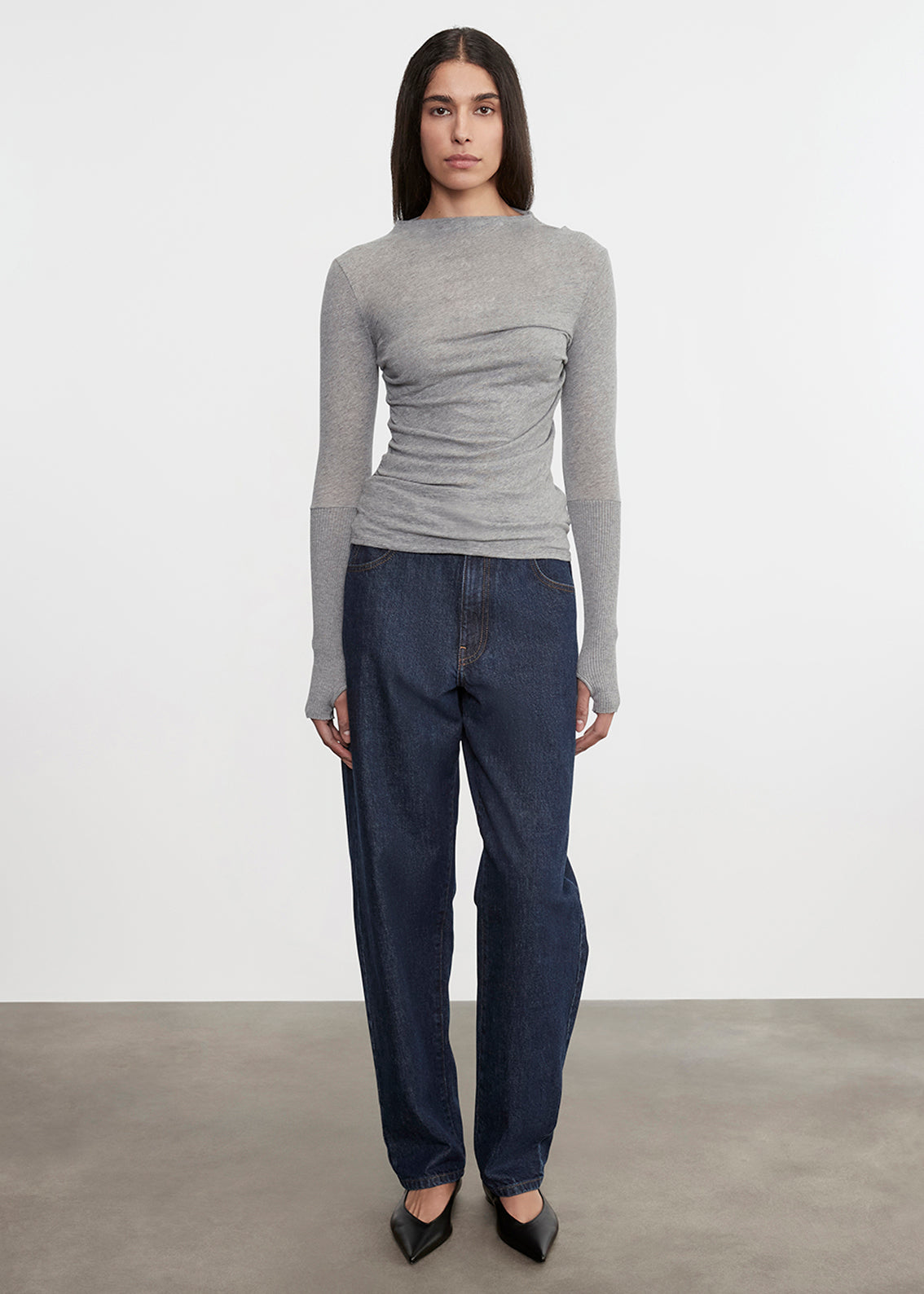 Cashmere Twist Top | Smoke