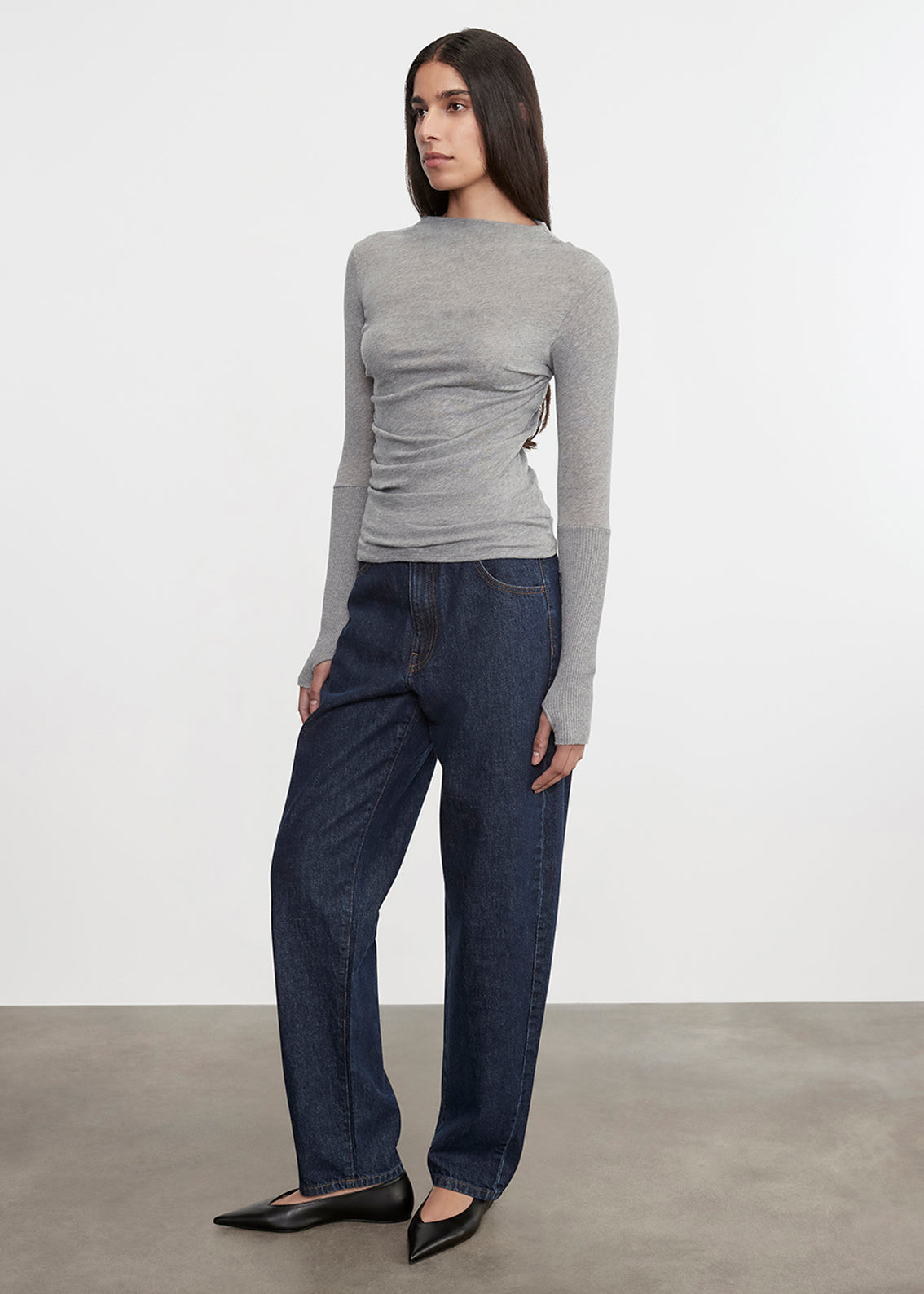 Cashmere Twist Top | Smoke