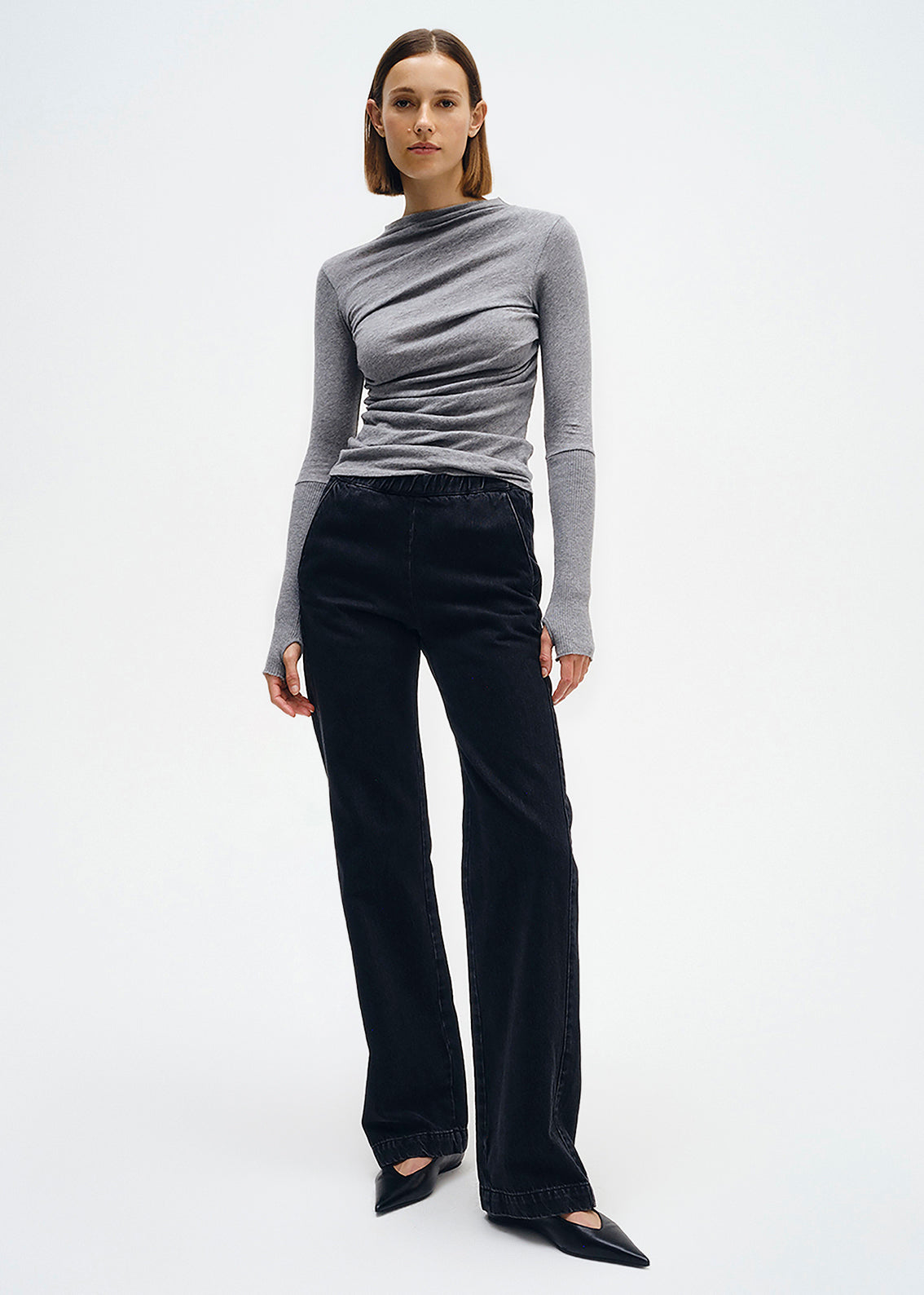 Cashmere Twist Top | Smoke