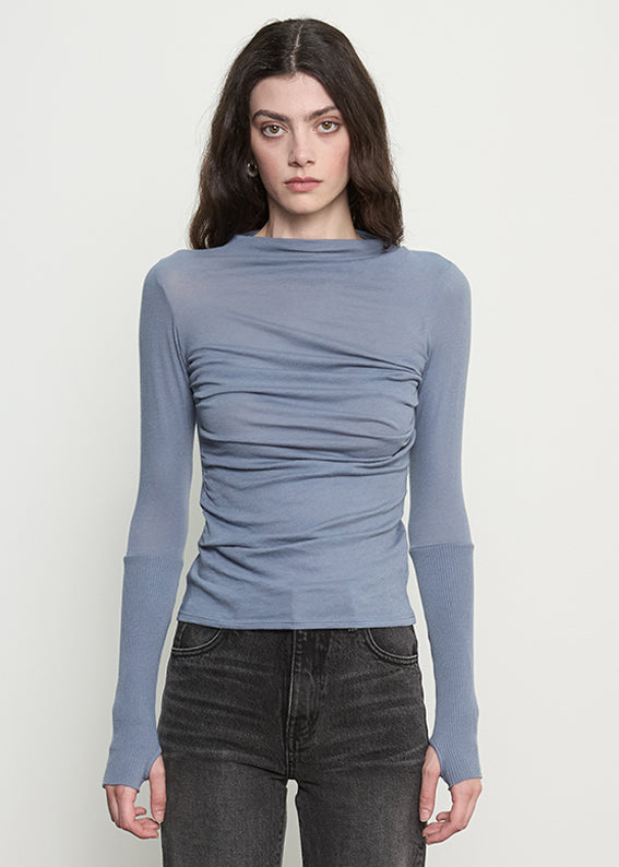 Cashmere Twist Top | Steel Blue