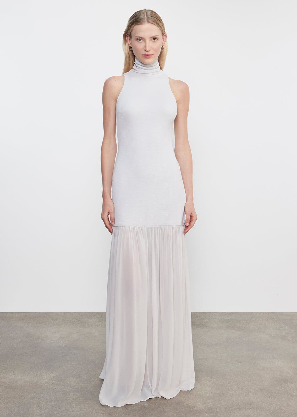 Airy Halter Turtleneck Dress | Mist