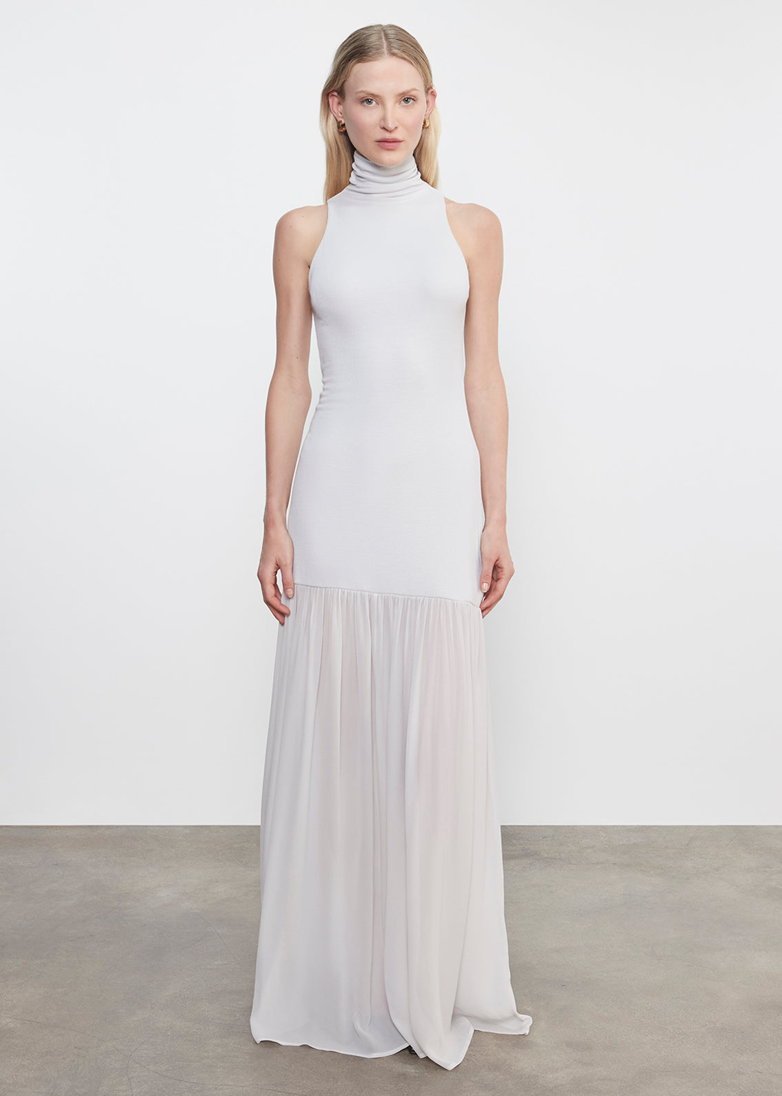 Airy Halter Turtleneck Dress | Mist