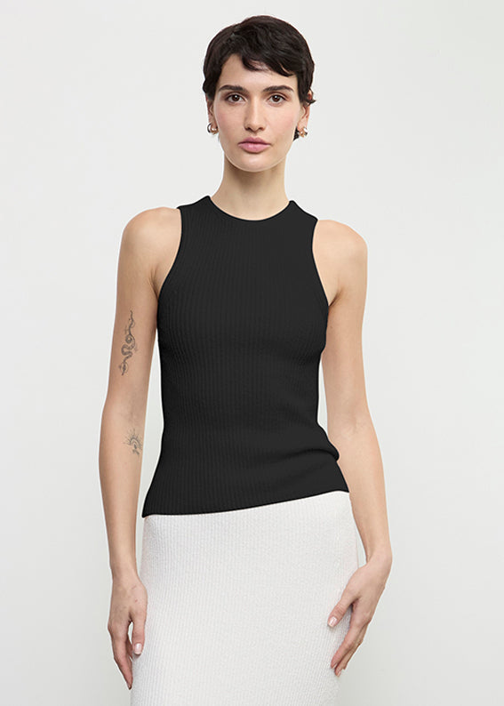 Boucle Knit Tank | Black – Enza Costa