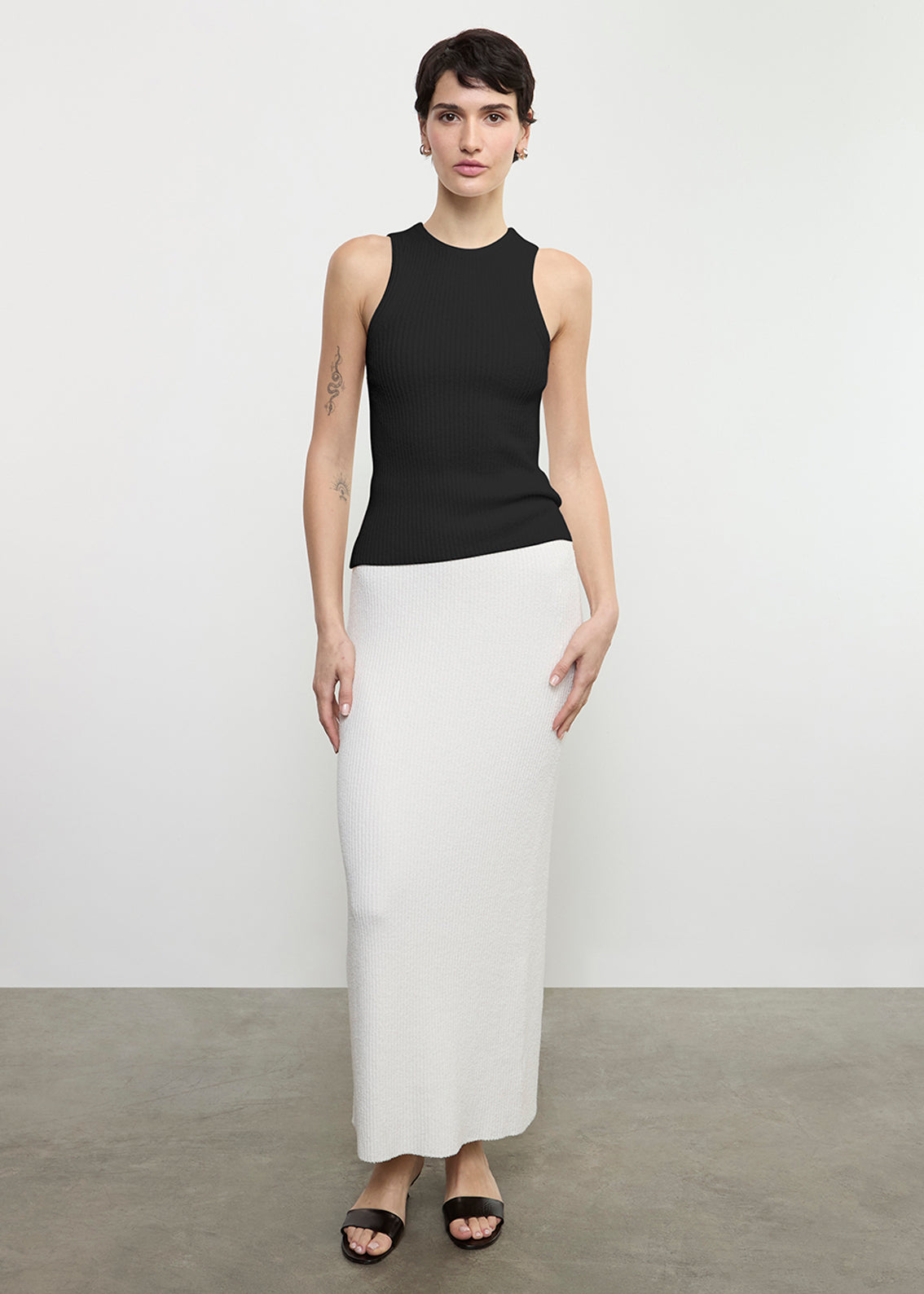 Boucle Knit Tank | Black
