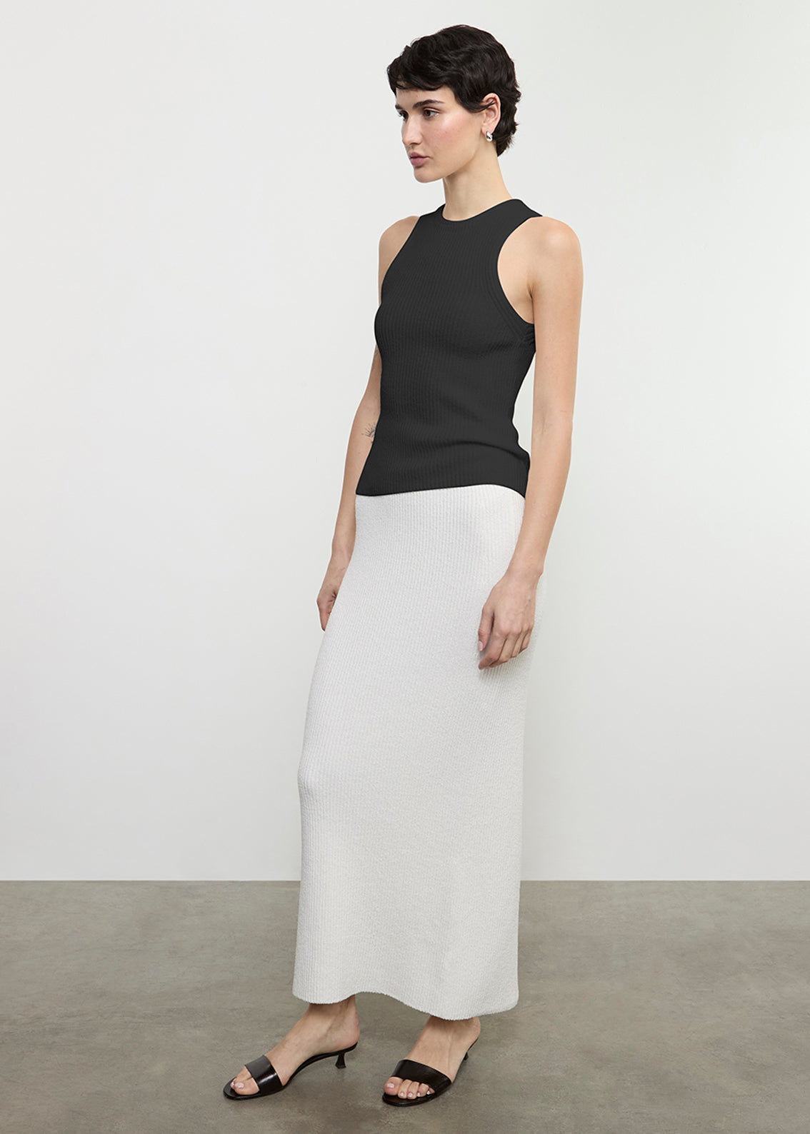 Boucle Knit Tank | Black
