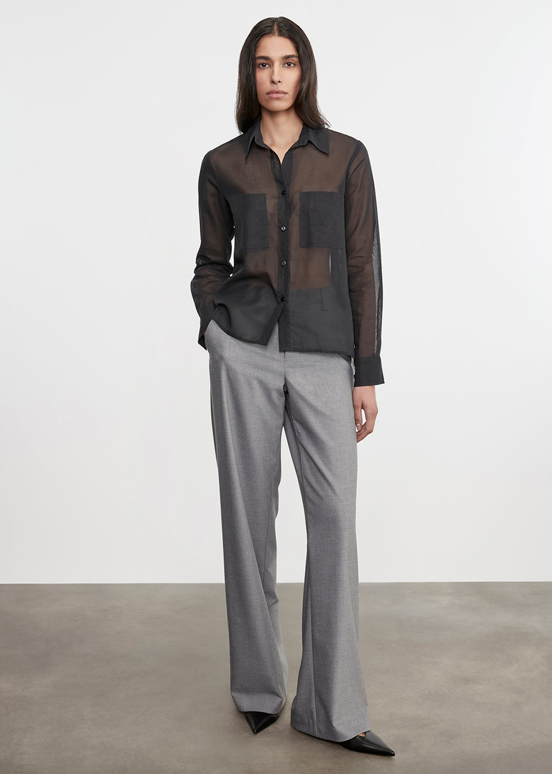 Cotton Organza Shirt | Black