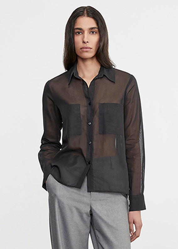 Cotton Organza Shirt | Black