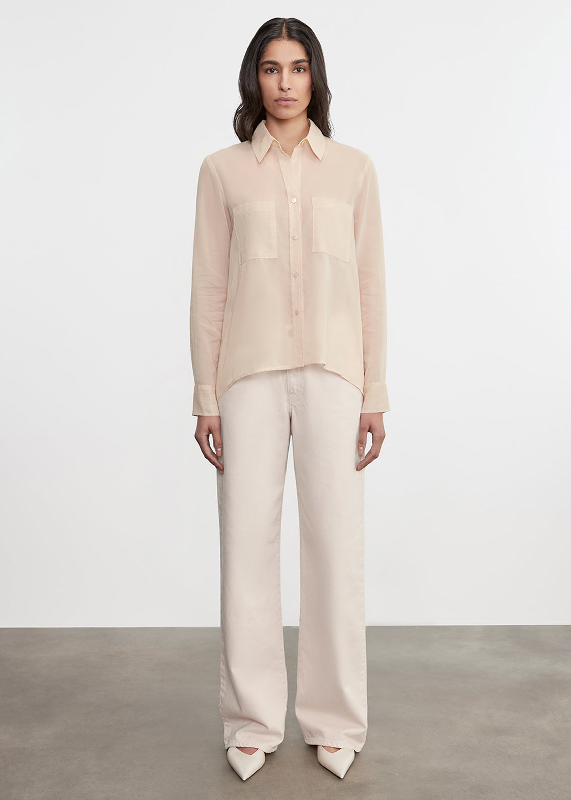 Cotton Organza Shirt | Fawn