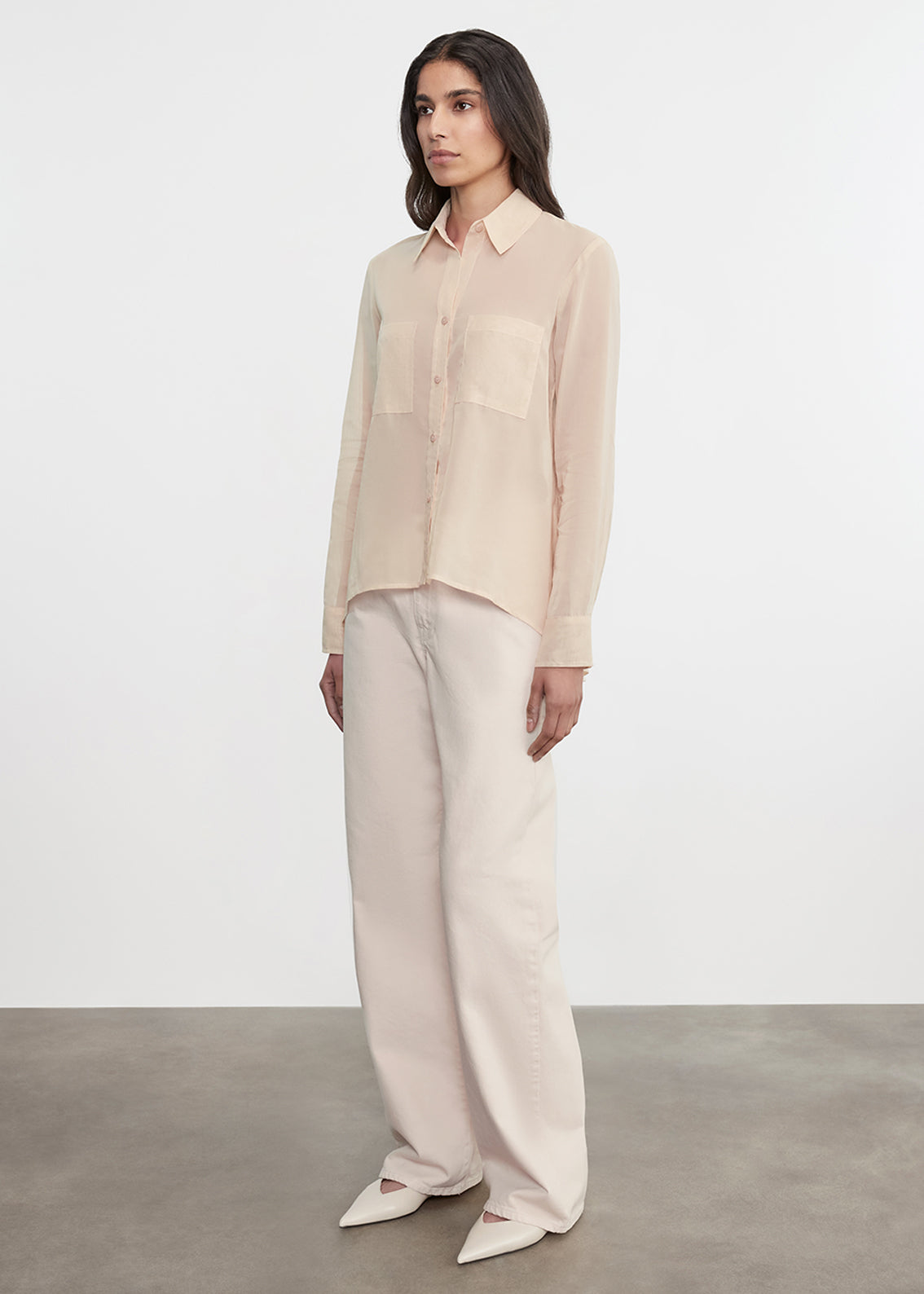 Cotton Organza Shirt | Fawn