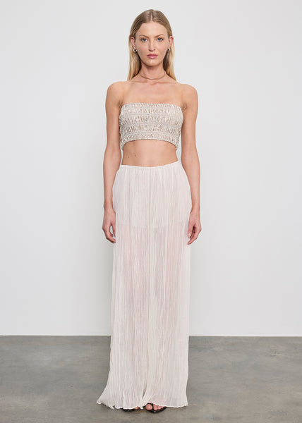 Plisse Palazzo Pant | Champagne – Enza Costa