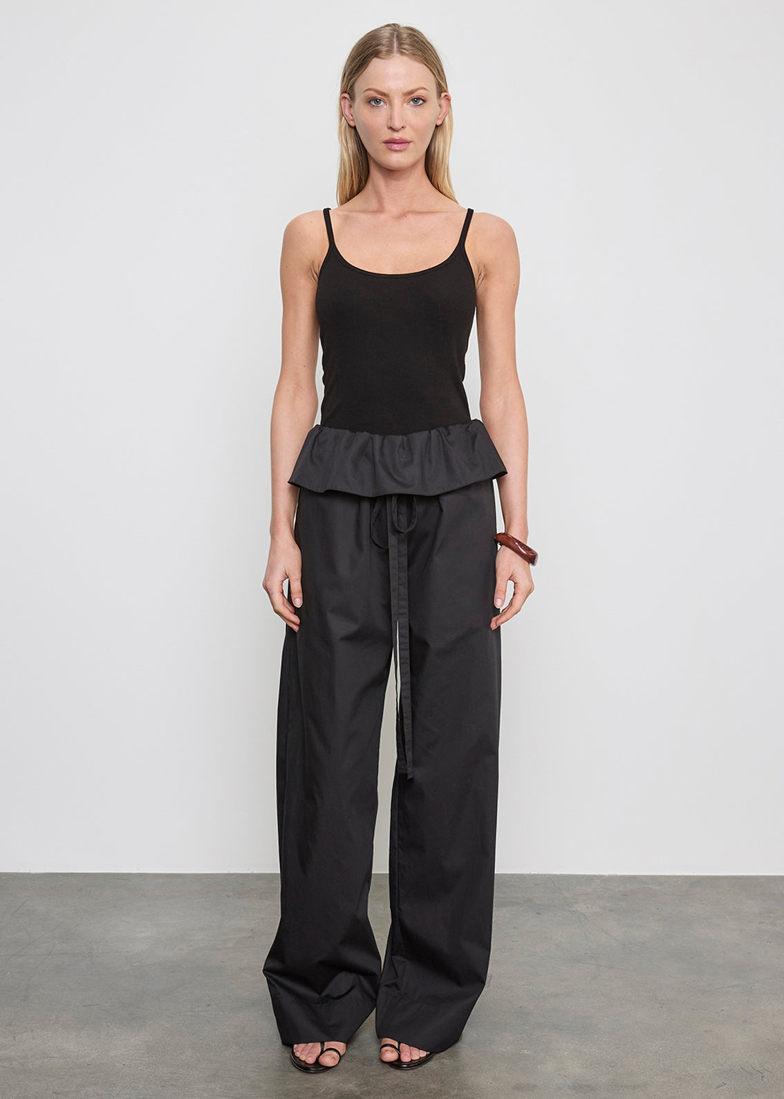 Cotton Rib Cami Tank | Black