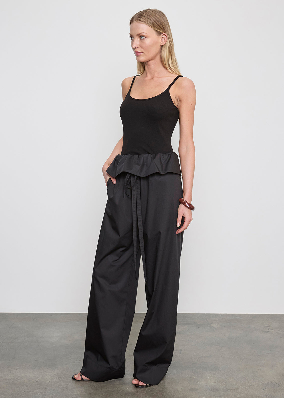 Cotton Rib Cami Tank | Black – Enza Costa
