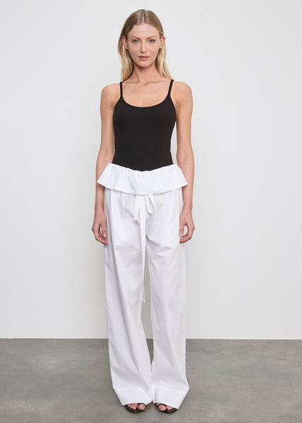 ロージーモンスターpeplum frill wide pants ホワイト S Cotton Peplum Pant | White – Enza Costa