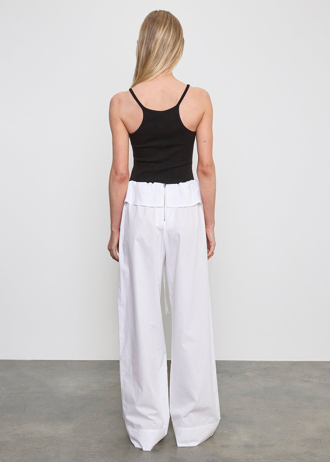 Cotton Peplum Pant | White