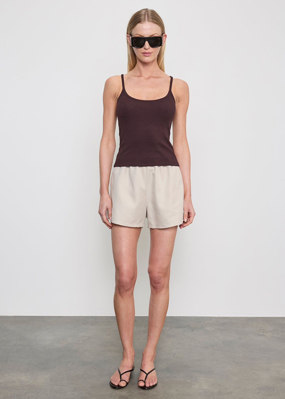 Cotton Rib Cami Tank | Black Orchid