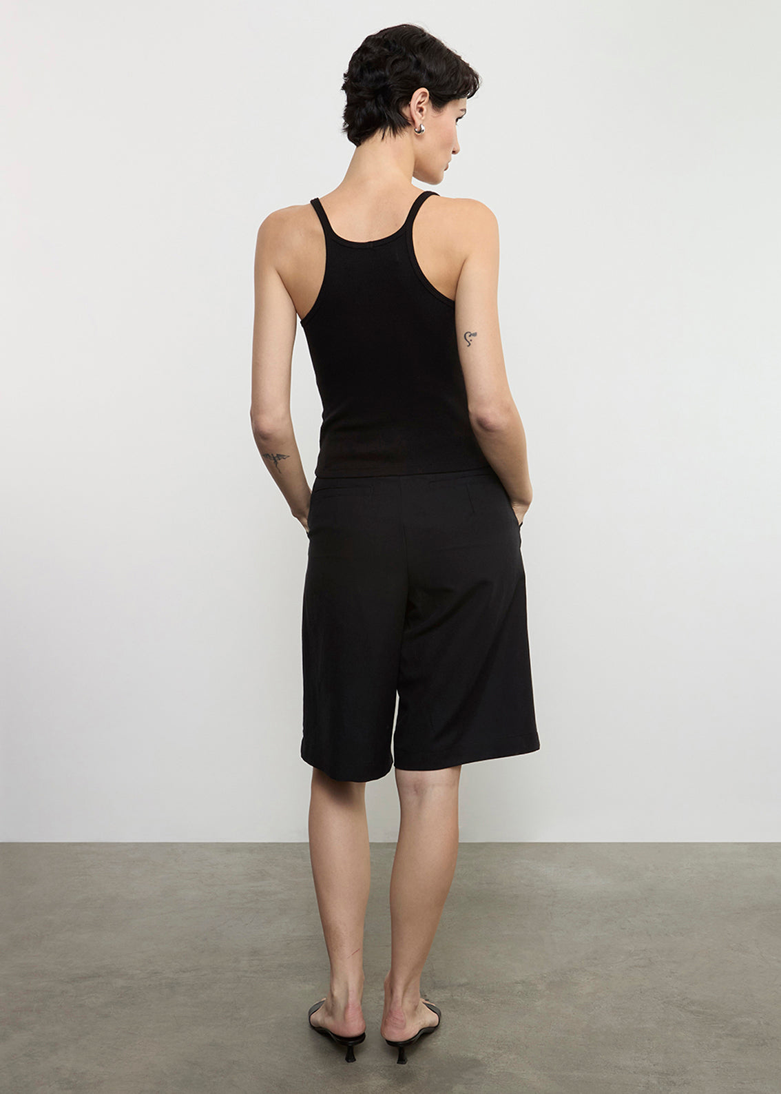 Cotton Rib Cami Tank | Black