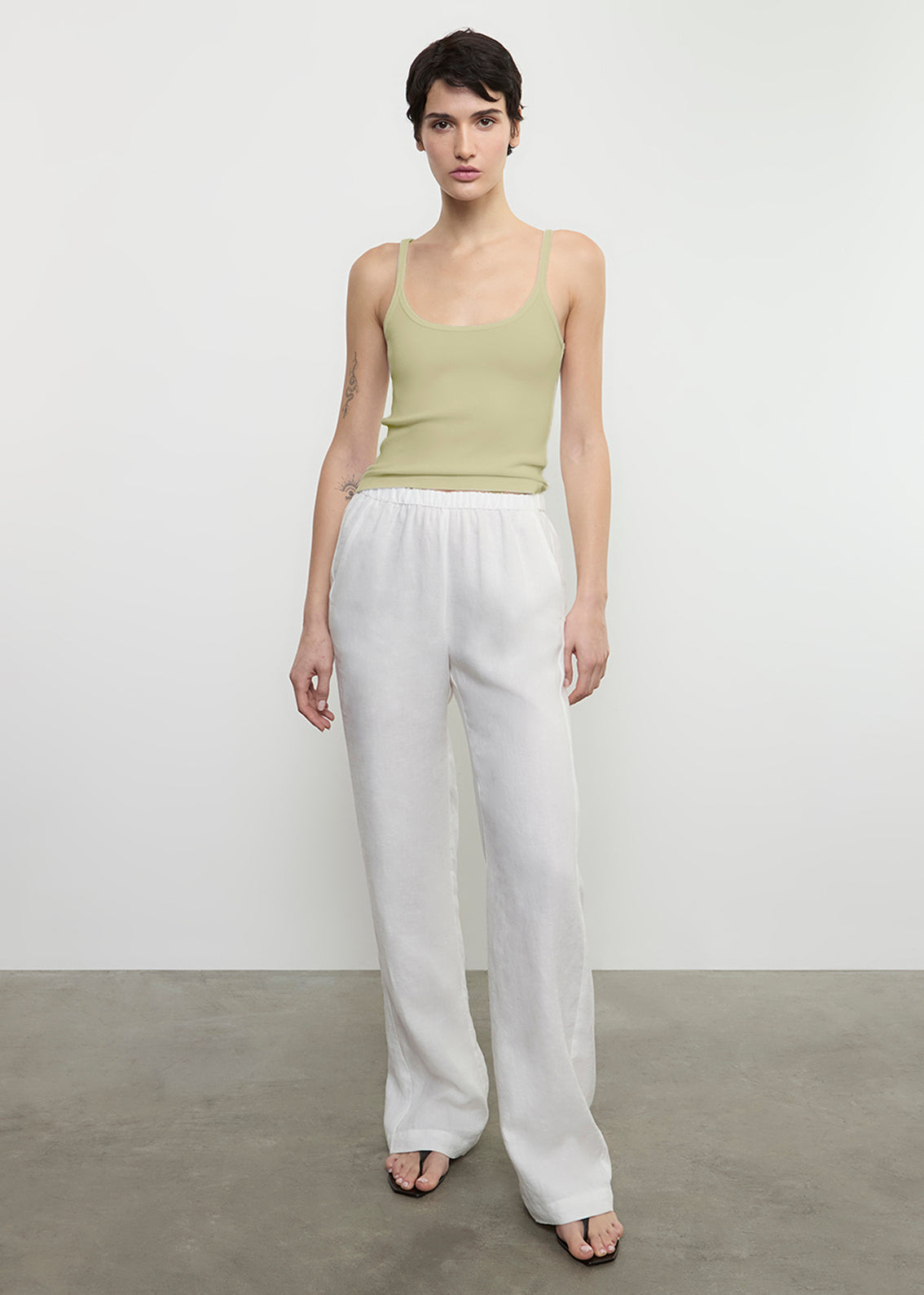 Cotton Rib Cami Tank | Celadon