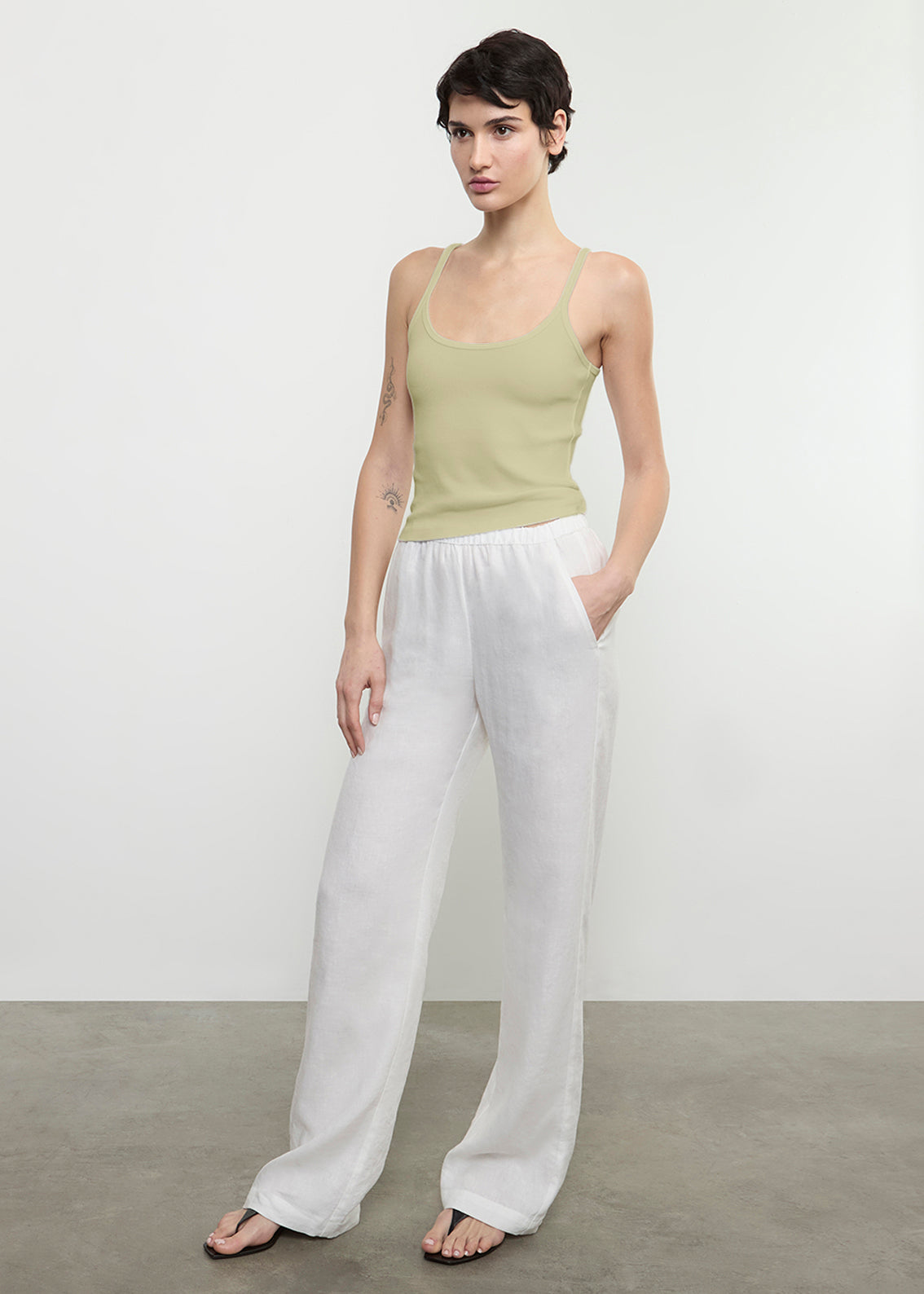 Cotton Rib Cami Tank | Celadon