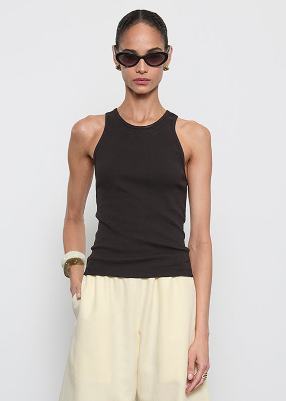 Cotton Rib Boy Tank | Black