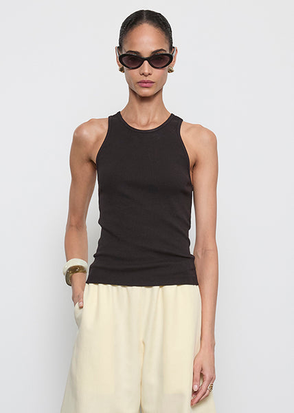Cotton Rib Boy Tank | Black – Enza Costa