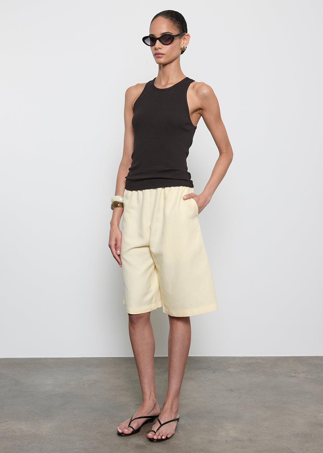 Cotton ribbon tank 黒 Easy Tank Dress - Tencel Viscose - Black – Natalie Busby