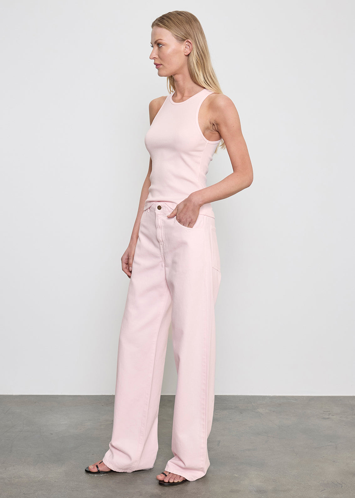 Drift Jean in Italian Denim | Pale Pink