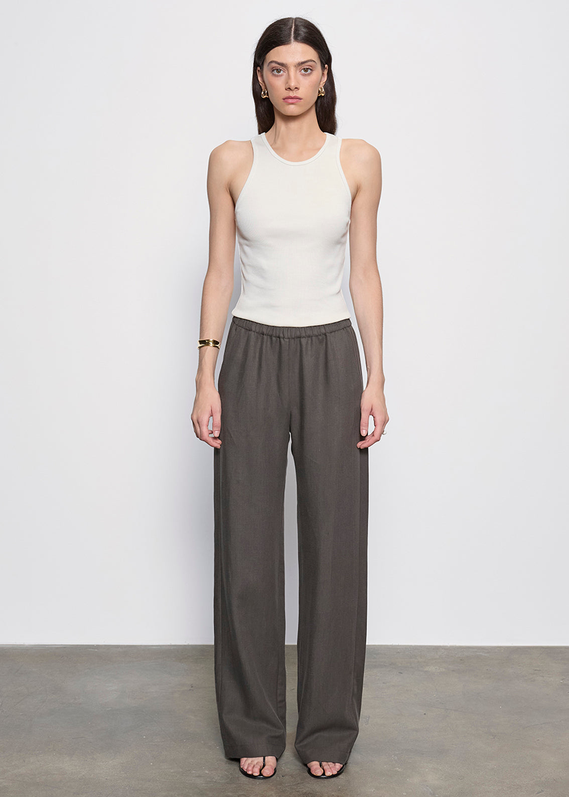 Cotton Rib Boy Tank | Pearl Grey