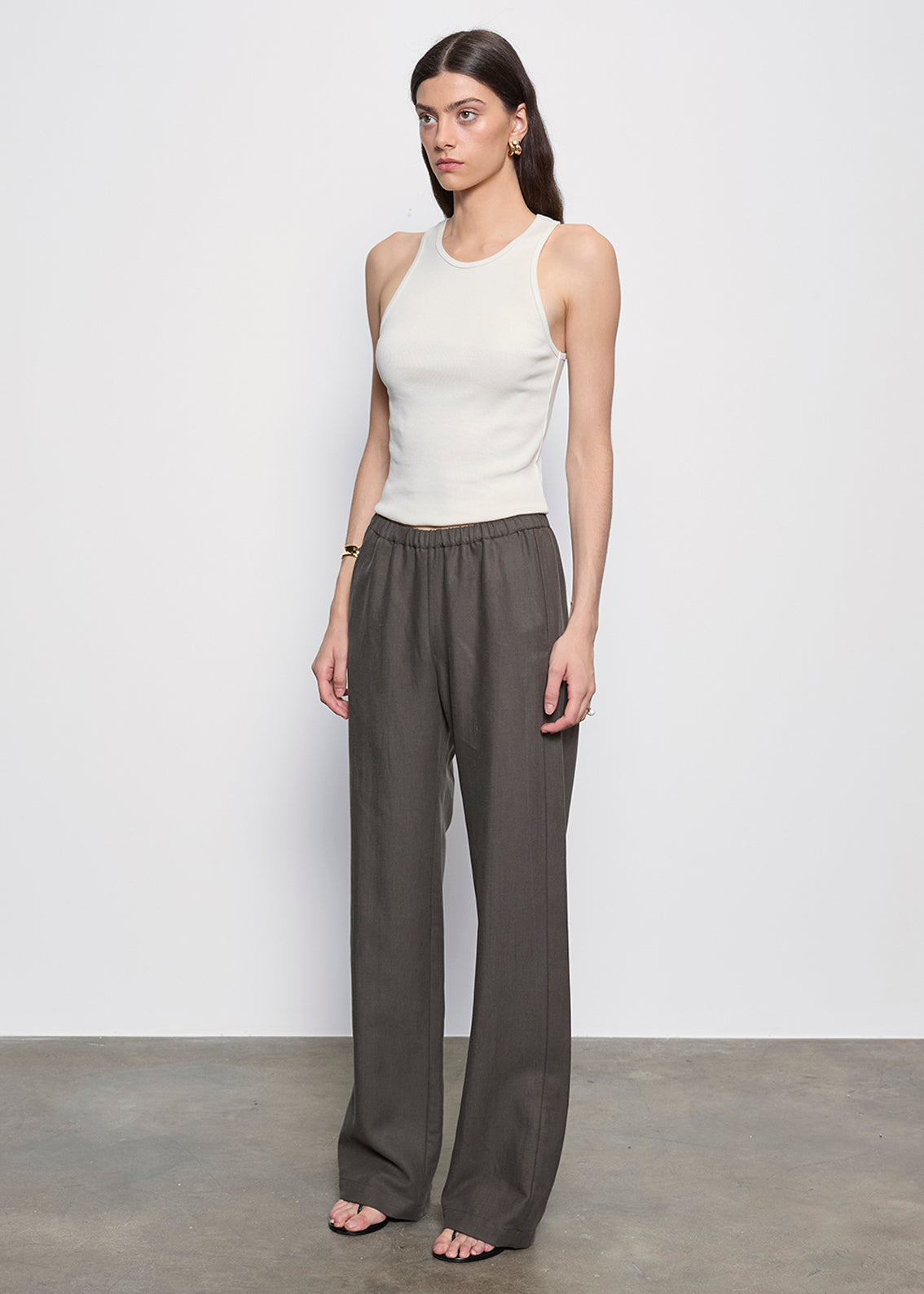 Cotton Rib Boy Tank | Pearl Grey