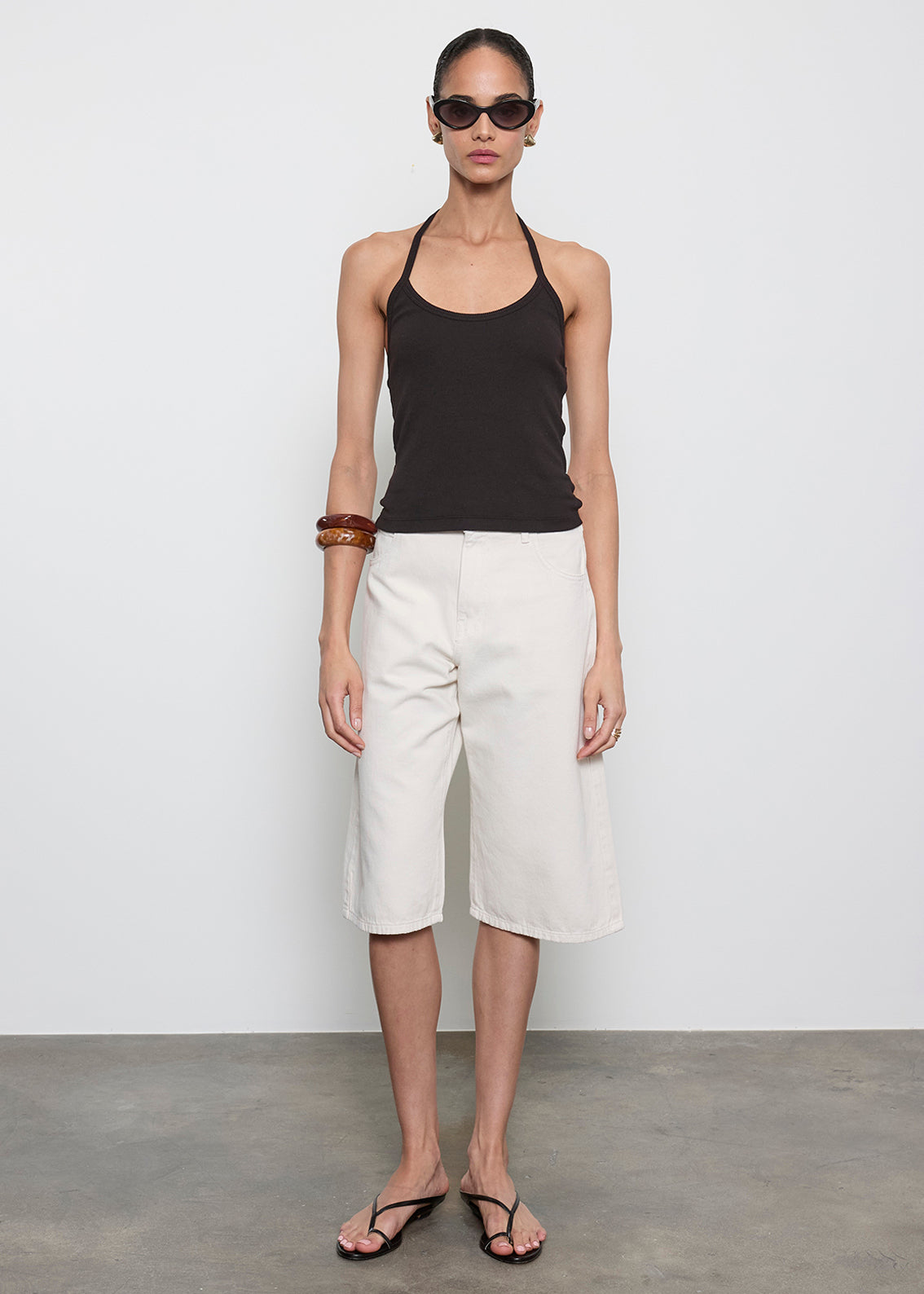 Cotton Rib Halter | Black