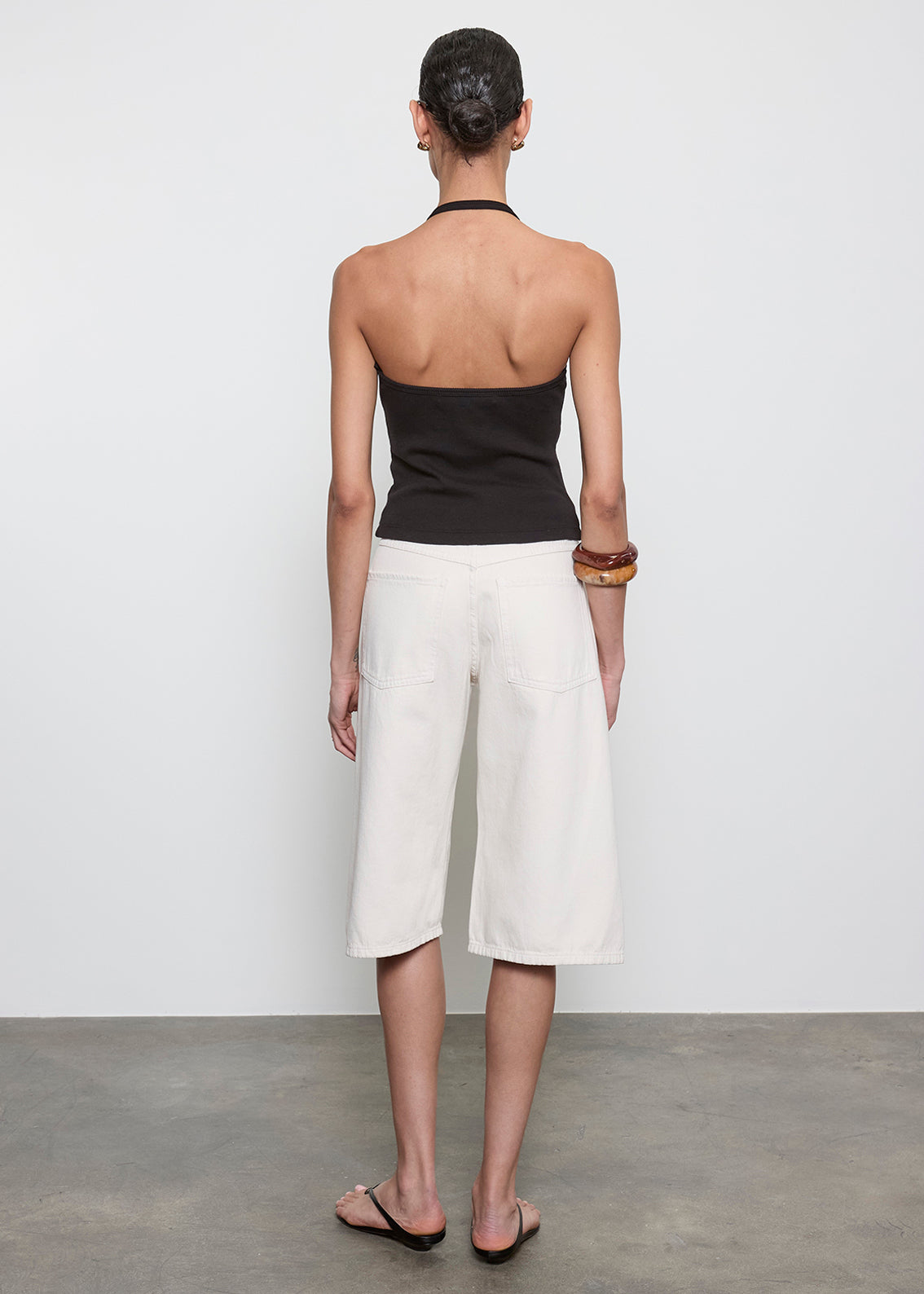 Cotton Rib Halter | Black