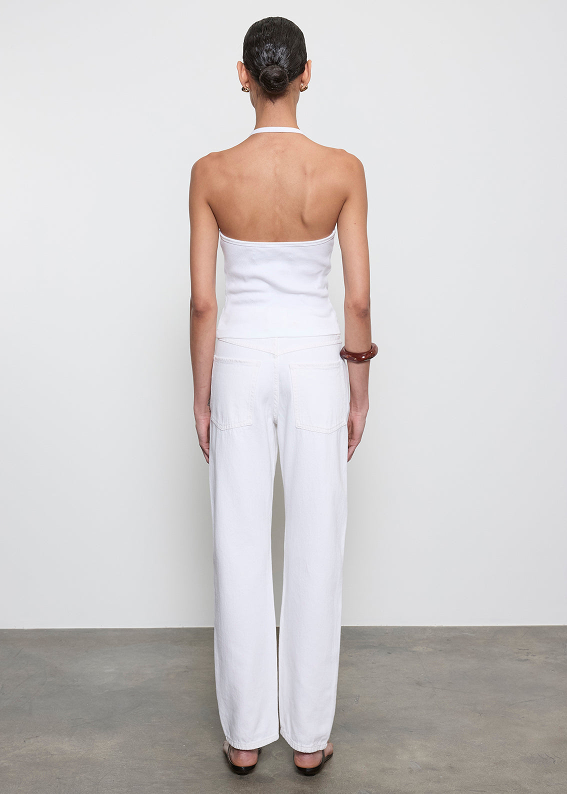 Cotton Rib Halter | White