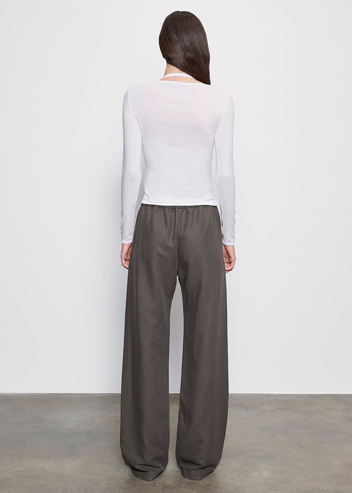Fine Supima Cotton L/S Boatneck | Pearl Grey