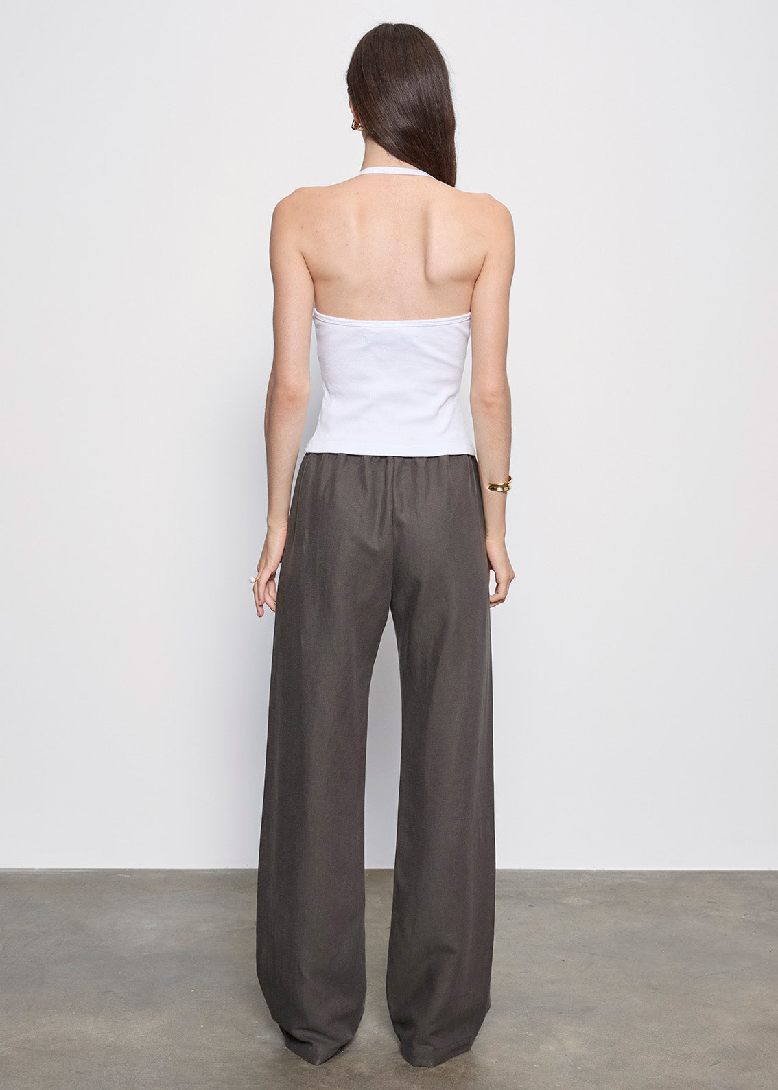 ё BIOTOP rayon bare halter neck Cotton Rib Halter | White – Enza Costa