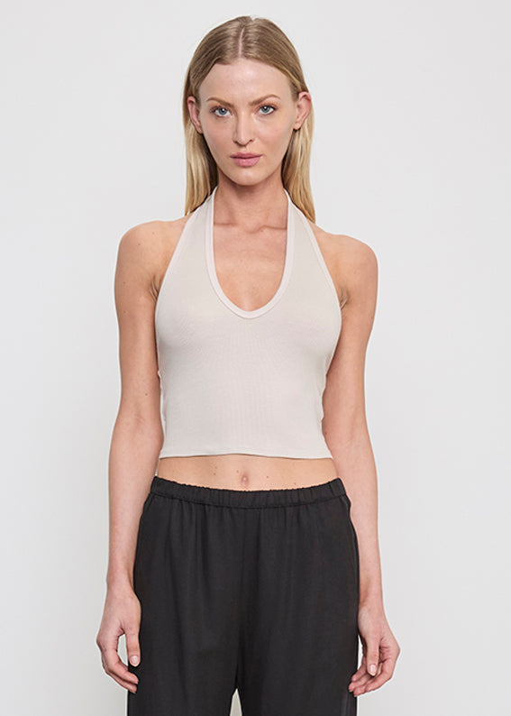 Cotton Rib U Halter | Champagne