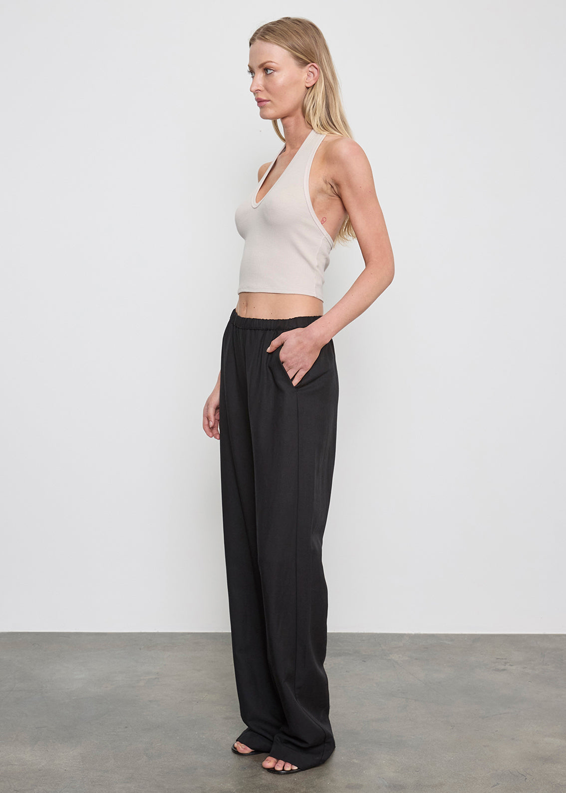 Cotton Rib U Halter | Champagne
