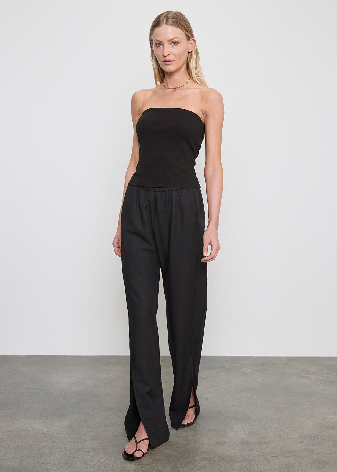 Cotton Rib Bandeau Top | Black – Enza Costa